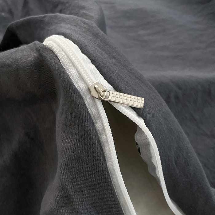 91家纺网 家纺一手货源 找家纺 优尚佳生活馆 2025新款ins风超柔褶皱亲肤磨毛水洗棉四件套纯色系列（风格二） 布鲁灰