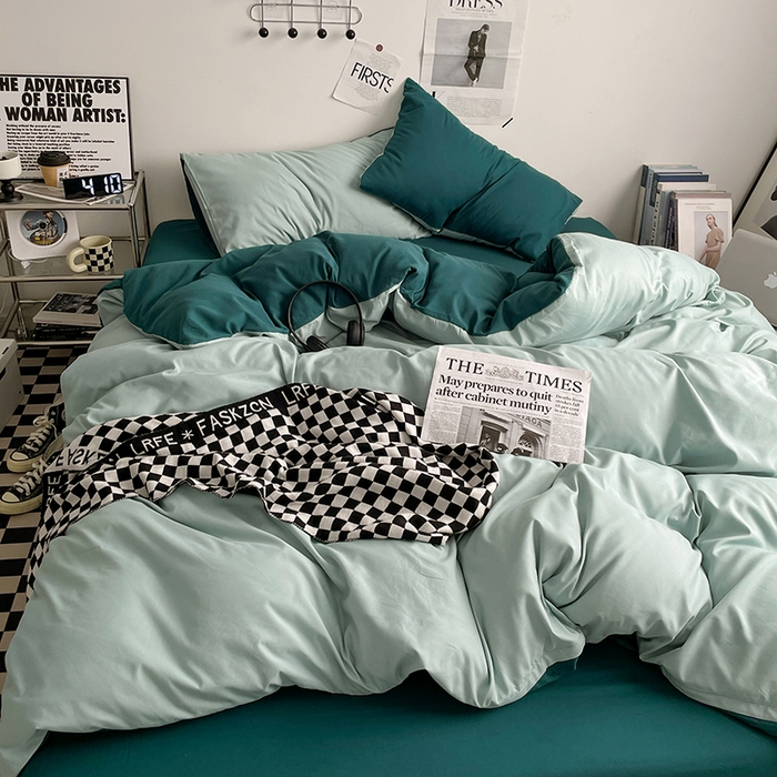 优尚佳生活馆 2025新款无印风亲肤磨毛四件套-纯色 海盐奶冻