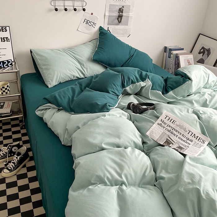 91家纺网 家纺一手货源 找家纺 优尚佳生活馆 2025新款无印风亲肤磨毛四件套-纯色 海盐奶冻