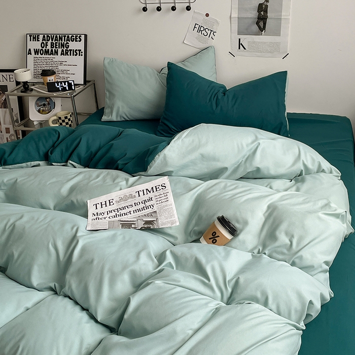 91家纺网 家纺一手货源 找家纺 优尚佳生活馆 2025新款无印风亲肤磨毛四件套-纯色 海盐奶冻