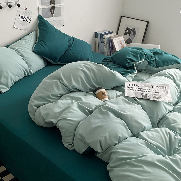 91家纺网 家纺一手货源 找家纺 优尚佳生活馆 2025新款无印风亲肤磨毛四件套-纯色 海盐奶冻