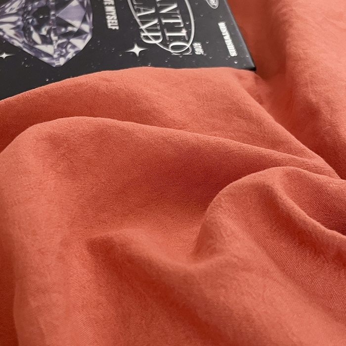 91家纺网 家纺一手货源 找家纺 优尚佳生活馆 2025新款ins风超柔褶皱亲肤磨毛水洗棉四件套纯色系列（风格二） 浪漫橙