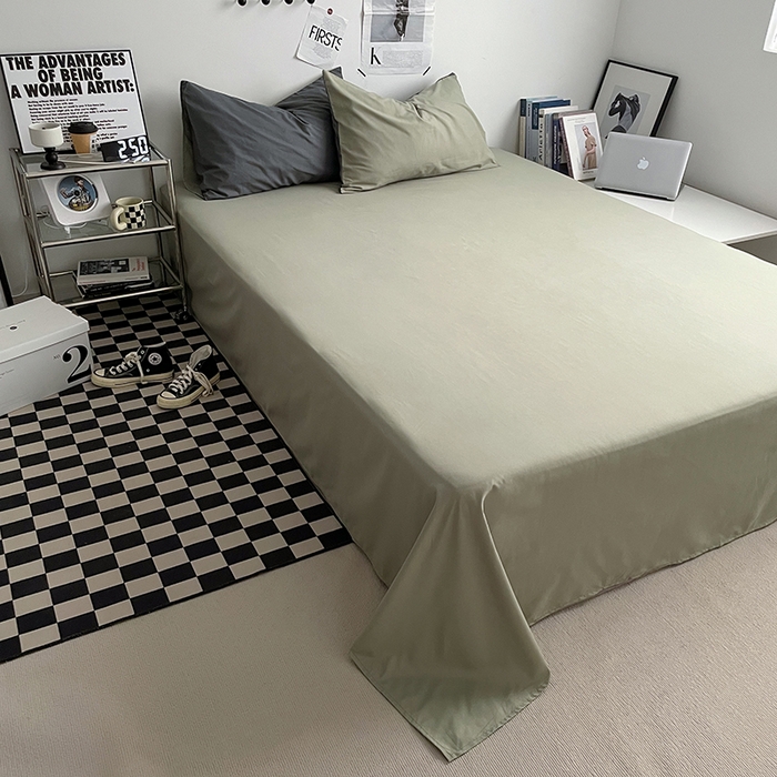 91家纺网 家纺一手货源 找家纺 优尚佳生活馆 2025新款无印风亲肤磨毛四件套-纯色 抹茶深灰