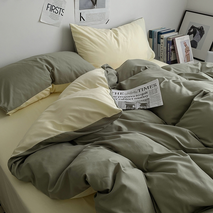 91家纺网 家纺一手货源 找家纺 优尚佳生活馆 2025新款无印风亲肤磨毛四件套-纯色 抹茶芝士