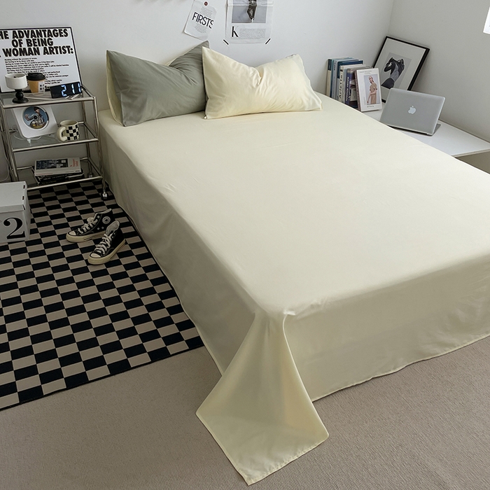 91家纺网 家纺一手货源 找家纺 优尚佳生活馆 2025新款无印风亲肤磨毛四件套-纯色 抹茶芝士