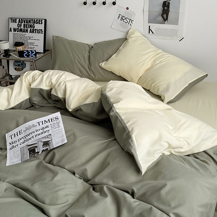 91家纺网 家纺一手货源 找家纺 优尚佳生活馆 2025新款无印风亲肤磨毛四件套-纯色 抹茶芝士