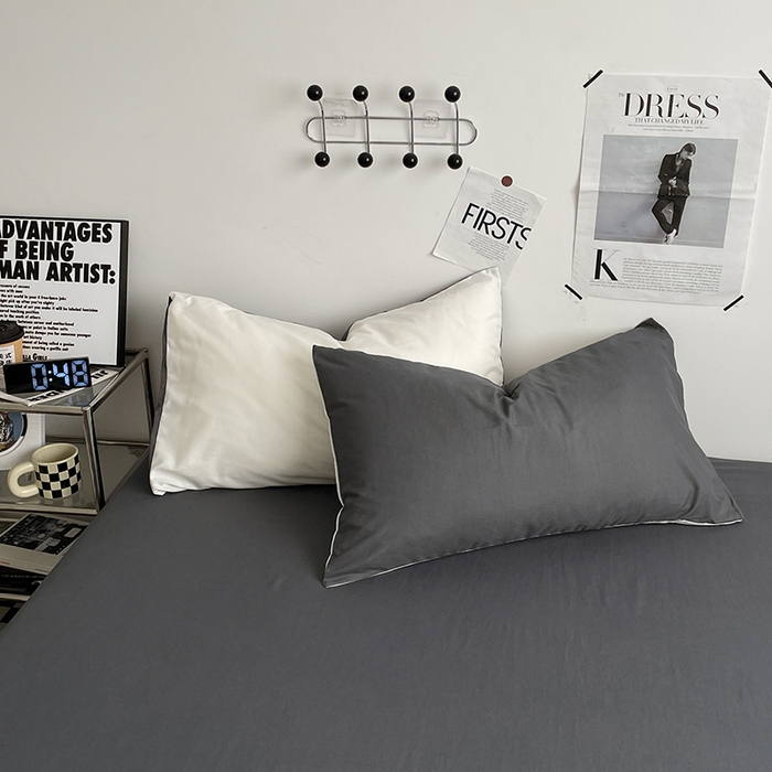 91家纺网 家纺一手货源 找家纺 优尚佳生活馆 2025新款无印风亲肤磨毛四件套-纯色 奶白灰