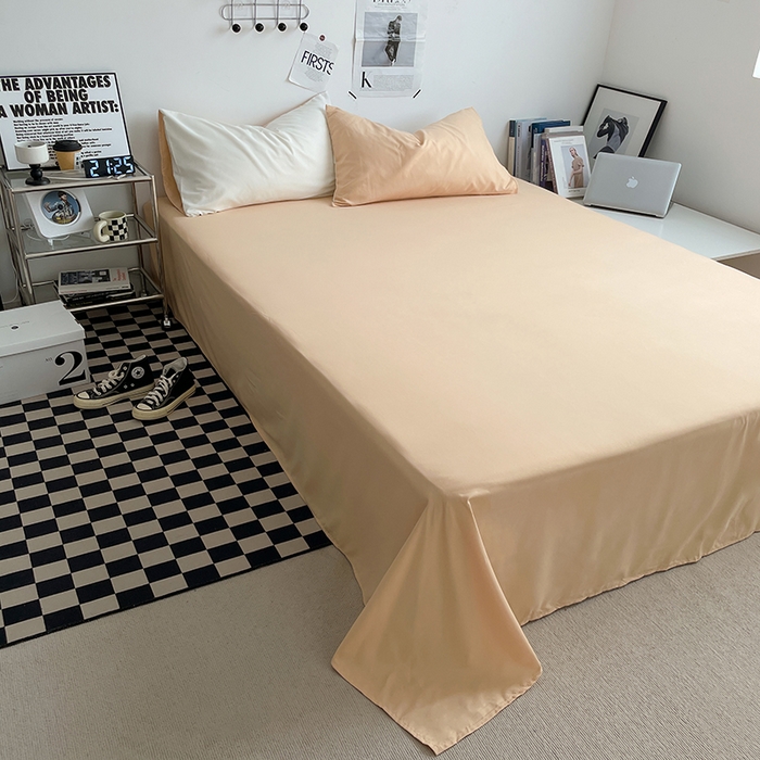 91家纺网 家纺一手货源 找家纺 优尚佳生活馆 2025新款无印风亲肤磨毛四件套-纯色 奶油芝士