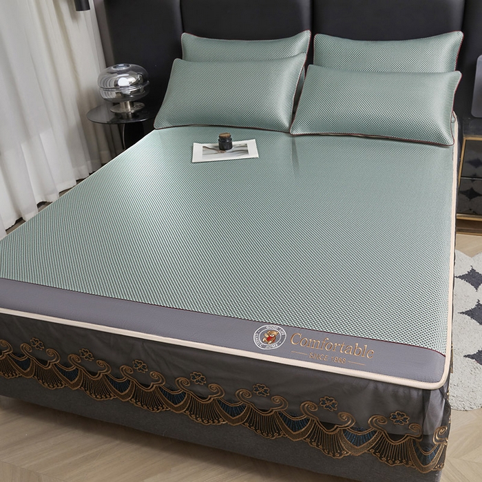 91家纺网 家纺一手货源 找家纺 （总）情恒家纺 2025新款冰藤席床笠款三件套