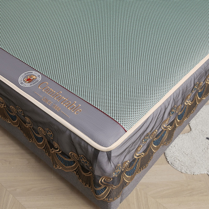 91家纺网 家纺一手货源 找家纺 （总）情恒家纺 2025新款冰藤席床笠款三件套