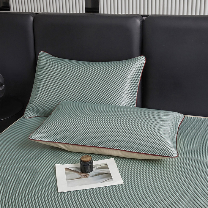 91家纺网 家纺一手货源 找家纺 （总）情恒家纺 2025新款冰藤席床笠款三件套