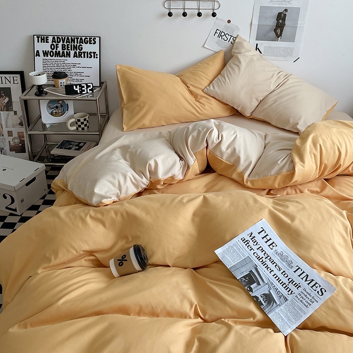 优尚佳生活馆 2025新款无印风亲肤磨毛四件套-纯色 碳烤起司