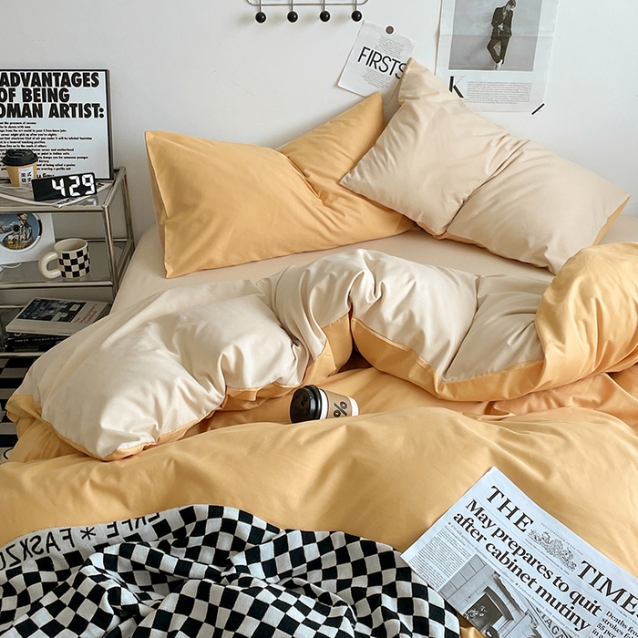 91家纺网 家纺一手货源 找家纺 优尚佳生活馆 2025新款无印风亲肤磨毛四件套-纯色 碳烤起司