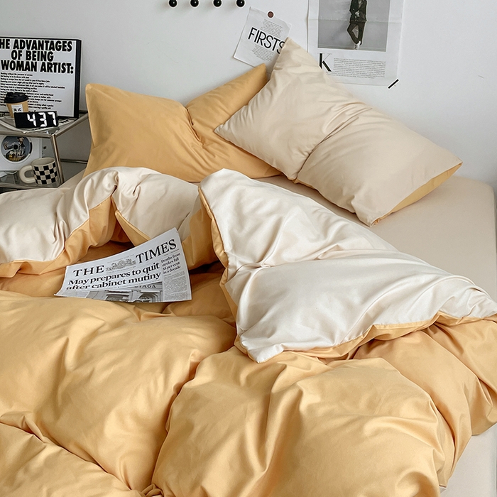 91家纺网 家纺一手货源 找家纺 优尚佳生活馆 2025新款无印风亲肤磨毛四件套-纯色 碳烤起司