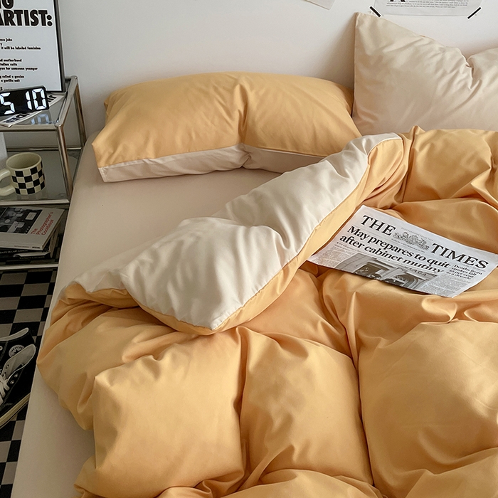 91家纺网 家纺一手货源 找家纺 优尚佳生活馆 2025新款无印风亲肤磨毛四件套-纯色 碳烤起司