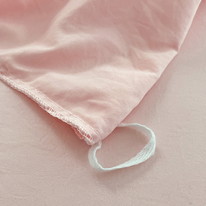 91家纺网 家纺一手货源 找家纺 优尚佳生活馆 2025新款ins风超柔褶皱亲肤磨毛水洗棉四件套纯色系列（风格二） 樱花粉