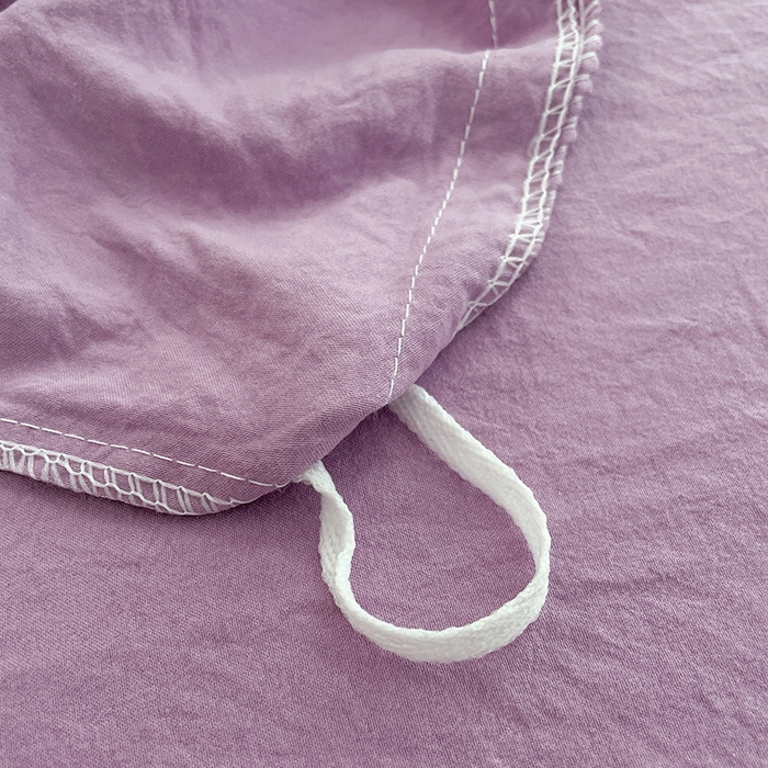 91家纺网 家纺一手货源 找家纺 优尚佳生活馆 2025新款ins风超柔褶皱亲肤磨毛水洗棉四件套纯色系列（风格二） 芋泥紫