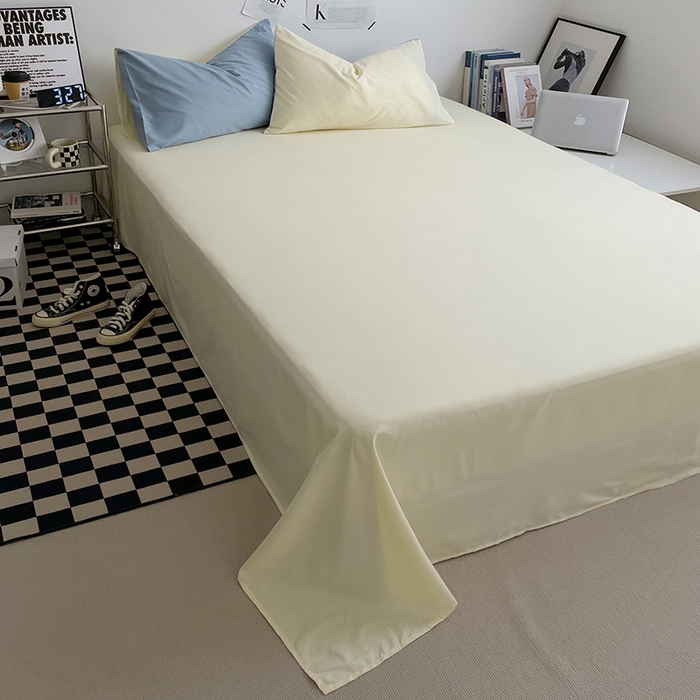 91家纺网 家纺一手货源 找家纺 优尚佳生活馆 2025新款无印风亲肤磨毛四件套-纯色 天蓝芝士