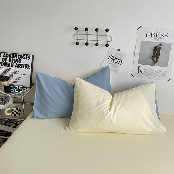 91家纺网 家纺一手货源 找家纺 优尚佳生活馆 2025新款无印风亲肤磨毛四件套-纯色 天蓝芝士