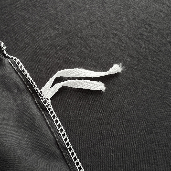 91家纺网 家纺一手货源 找家纺 优尚佳生活馆 2025新款ins风超柔褶皱亲肤磨毛水洗棉四件套纯色系列（风格二） 墨黑