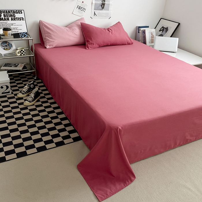 91家纺网 家纺一手货源 找家纺 优尚佳生活馆 2025新款无印风亲肤磨毛四件套-纯色 香芋奶昔