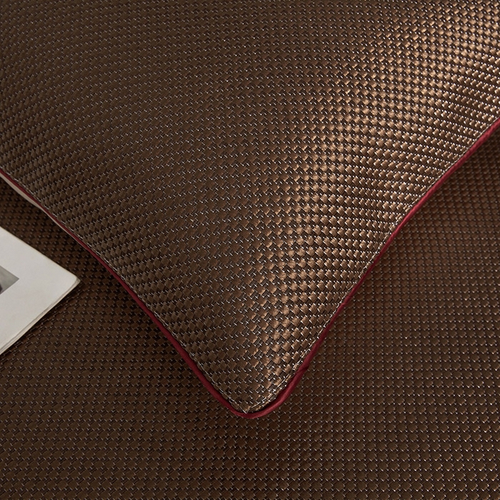 91家纺网 家纺一手货源 找家纺 情恒家纺 2025新款冰藤席床笠款三件套 皇朝 深棕