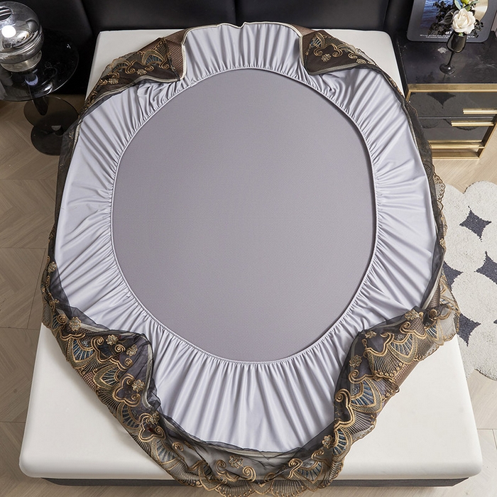 91家纺网 家纺一手货源 找家纺 情恒家纺 2025新款冰藤席床笠款三件套 皇朝 深棕