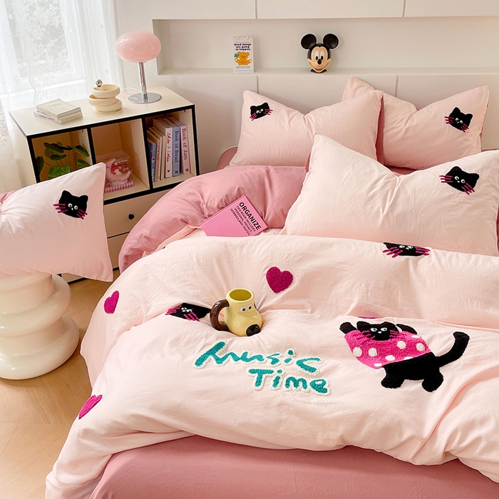 91家纺网 家纺一手货源 找家纺 （总）优尚佳生活馆 2025新款水洗棉毛巾绣四件套（提供买家秀）