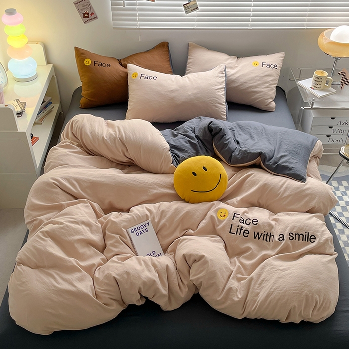 91家纺网 家纺一手货源 找家纺 （总）优尚佳生活馆 2025新款水洗棉磨毛刺绣四件套