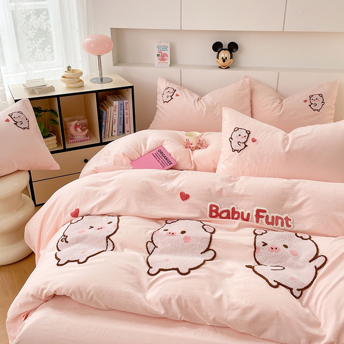 优尚佳生活馆 2025新款水洗棉毛巾绣四件套（提供买家秀） 金猪满罐