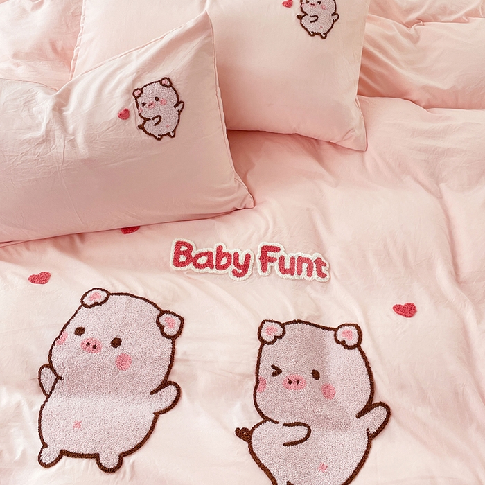 91家纺网 家纺一手货源 找家纺 优尚佳生活馆 2025新款水洗棉毛巾绣四件套（提供买家秀） 金猪满罐