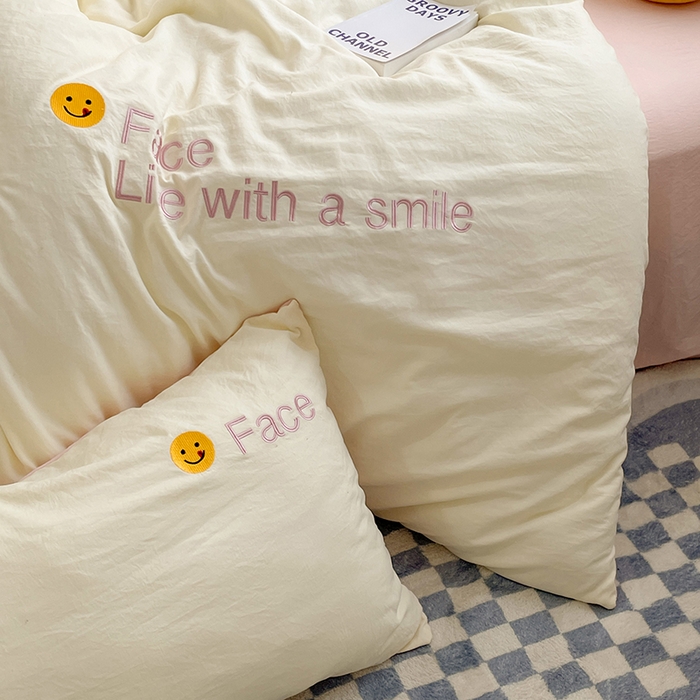 91家纺网 家纺一手货源 找家纺 优尚佳生活馆 2025新款水洗棉磨毛刺绣四件套 粉嫩公主