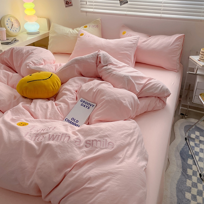 91家纺网 家纺一手货源 找家纺 优尚佳生活馆 2025新款水洗棉磨毛刺绣四件套 红颜知己