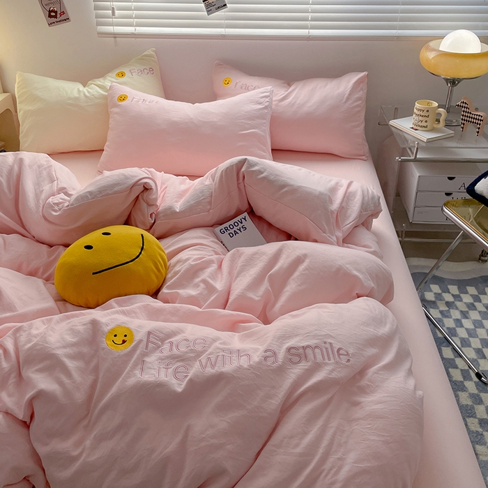 91家纺网 家纺一手货源 找家纺 优尚佳生活馆 2025新款水洗棉磨毛刺绣四件套 红颜知己