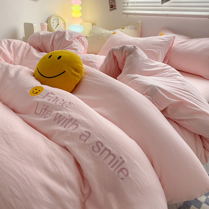 91家纺网 家纺一手货源 找家纺 优尚佳生活馆 2025新款水洗棉磨毛刺绣四件套 红颜知己