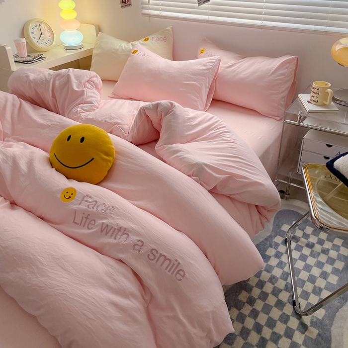 91家纺网 家纺一手货源 找家纺 优尚佳生活馆 2025新款水洗棉磨毛刺绣四件套 红颜知己