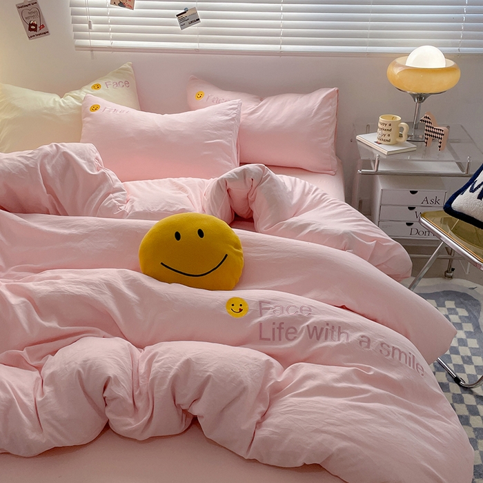 91家纺网 家纺一手货源 找家纺 优尚佳生活馆 2025新款水洗棉磨毛刺绣四件套 红颜知己