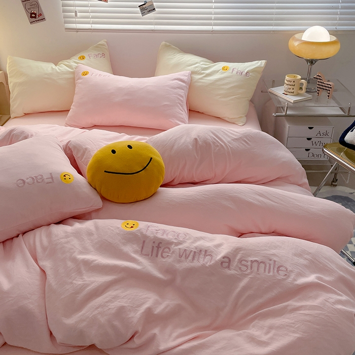 91家纺网 家纺一手货源 找家纺 优尚佳生活馆 2025新款水洗棉磨毛刺绣四件套 红颜知己