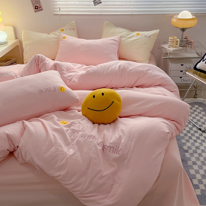 91家纺网 家纺一手货源 找家纺 优尚佳生活馆 2025新款水洗棉磨毛刺绣四件套 红颜知己