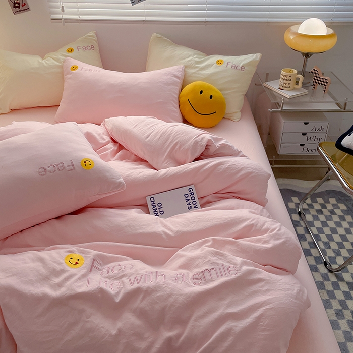 91家纺网 家纺一手货源 找家纺 优尚佳生活馆 2025新款水洗棉磨毛刺绣四件套 红颜知己