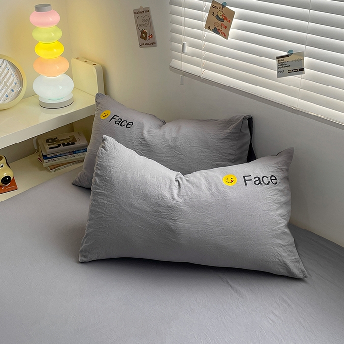 91家纺网 家纺一手货源 找家纺 优尚佳生活馆 2025新款水洗棉磨毛刺绣四件套 幻影灰