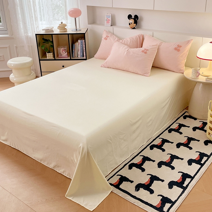 91家纺网 家纺一手货源 找家纺 优尚佳生活馆 2025新款水洗棉毛巾绣四件套（提供买家秀） 樱桃奶狗