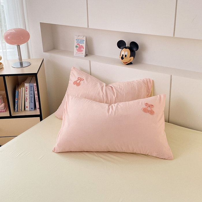 91家纺网 家纺一手货源 找家纺 优尚佳生活馆 2025新款水洗棉毛巾绣四件套（提供买家秀） 樱桃奶狗