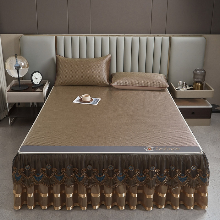 （总）情恒家纺 2025新款冰藤可拆卸床裙席三件套