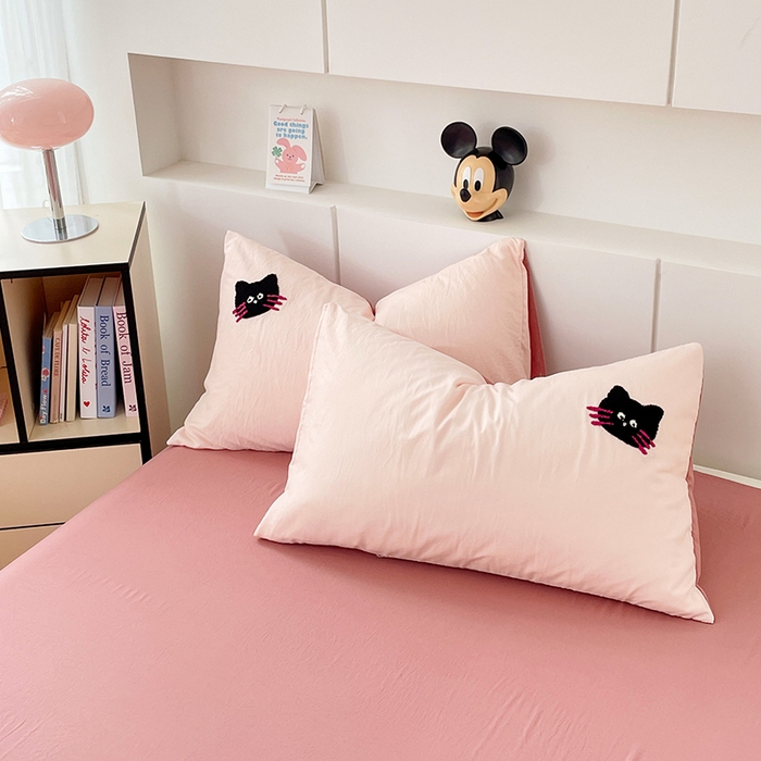 91家纺网 家纺一手货源 找家纺 优尚佳生活馆 2025新款水洗棉毛巾绣四件套（提供买家秀） 招财猫