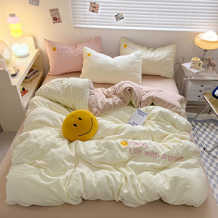 优尚佳生活馆 2025新款水洗棉磨毛刺绣四件套 魔力卡其