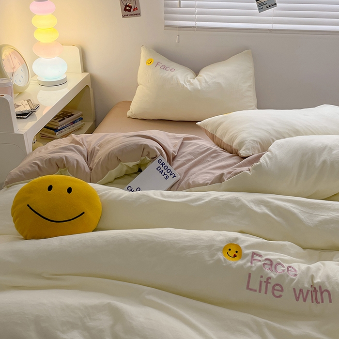 91家纺网 家纺一手货源 找家纺 优尚佳生活馆 2025新款水洗棉磨毛刺绣四件套 魔力卡其