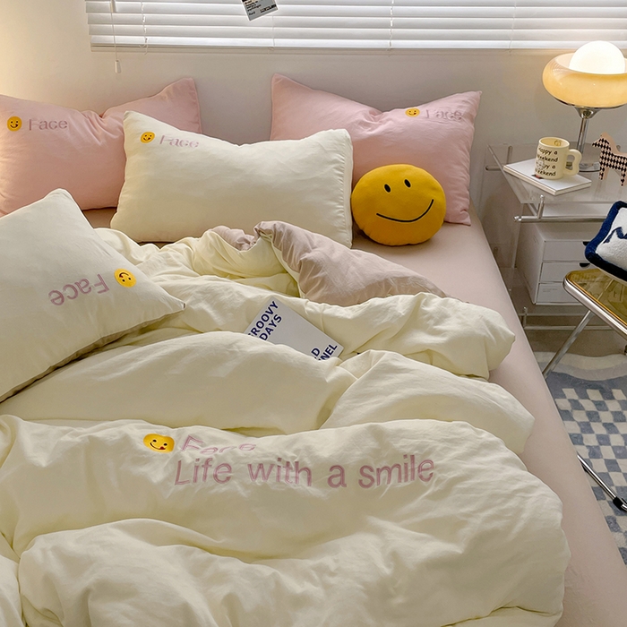 91家纺网 家纺一手货源 找家纺 优尚佳生活馆 2025新款水洗棉磨毛刺绣四件套 魔力卡其