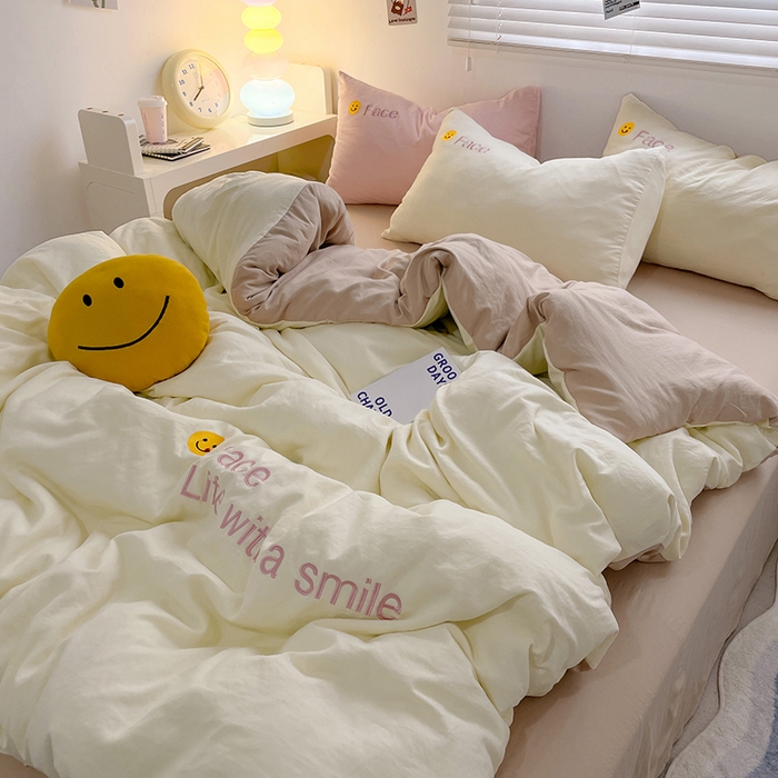 91家纺网 家纺一手货源 找家纺 优尚佳生活馆 2025新款水洗棉磨毛刺绣四件套 魔力卡其