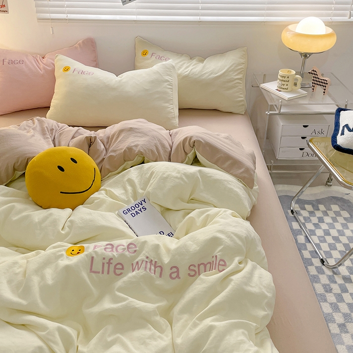 91家纺网 家纺一手货源 找家纺 优尚佳生活馆 2025新款水洗棉磨毛刺绣四件套 魔力卡其